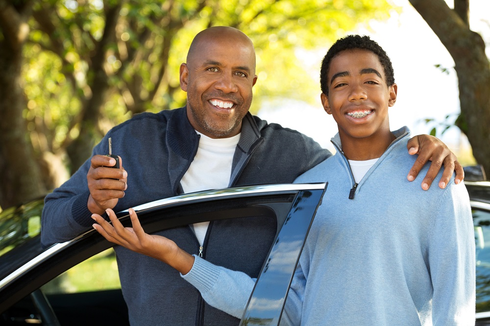 Father with teenage driver